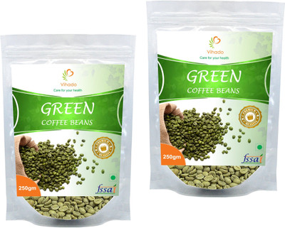 

Vihado 100% Natural & Pure Organic Green Coffee Beans / 2 Pack of 250g (Total 500g) Instant Coffee 500 g(Pack of 2, Green Coffee Flavoured)