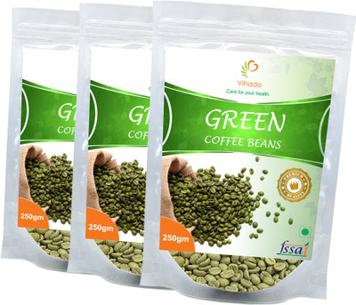 

Vihado Arabica Green Coffee Beans / 100% Pure & Natural Helps In Reducing Weight Fast / 3 Pack of 250g (Total 750g) Instant Coffee 750 g(Pack of 3)