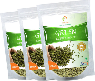 

Vihado 100% Pure & Natural Green Coffee Beans Helps in Reducing Weight / 3 Pack of 250g (Total 750g) Instant Coffee 750 g(Pack of 3)