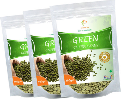 

Vihado 100% Pure & Natural Green Coffee Beans /Helps in Reducing Weight Fast / 3 Pack of 400g (Total 1200g) Instant Coffee 1200 g(Pack of 3, Green Coffee Flavoured)