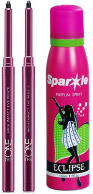 

Oriflame Sweden two The One High Impact Eye Pencil 0.3 g (Onyx Black) with one sparkle perfume 150 ml(Set of 5)