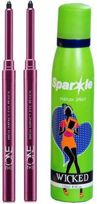

Oriflame Sweden two The One High Impact Eye Pencil 0.3 g (Onyx Black) with one sparkle perfume 150 ml(Set of 5)