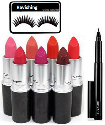 

ravishing Eyelashas, Eyeliner, Black Lipstick(Set of 8)