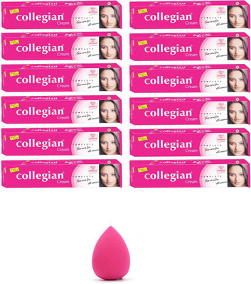 

collegian fairness cream 20g pack of 12 with 1 beuty blender(Set of 12)