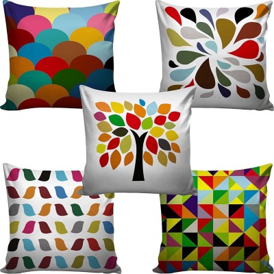 DEHATI STORE Printed Cushions & Pillows Cover(Pack of 5, 40 cm*40 cm, Multicolor)