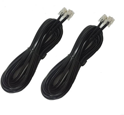 

Optisoft Telephone Cable 3 Meter,(Pack of 2 Pcs) RJ11 Network Cable(Compatible with TELEPHONE, Black)