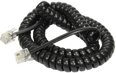 

Optisoft Telephone Extension Coil Cable Cord 5M Network Cable(Compatible with TELEPHONE, Black)