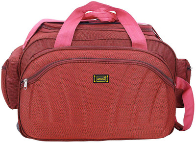 

alfisha (Expandable) nisex Synthetic Lightweight Waterproof Luggage Travel Duffel Bag with Roller wheels (SADA Red, DUF-AFB-15) Duffel Strolley Bag(Red)