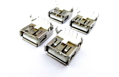 

arduino USB 2.0 Female A Type Standard Plug 4 Pin Connector for PCB Socket (Silver) Educational Electronic Hobby Kit