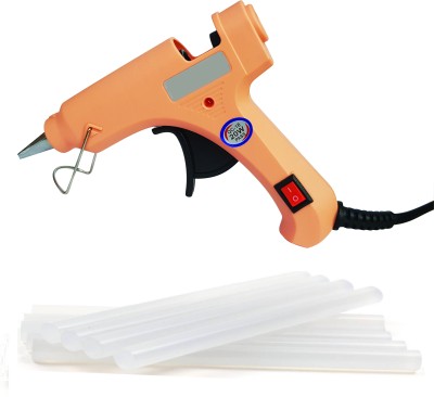 RIVI 20 watt mini super Peach with glue flow control with 10 hot melt glue sticks Standard Temperature Corded Glue Gun(7 mm)