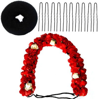 

Rapidsflow® Flower Hair Gajra For Women And Girls Hair Pin, Hair Band(Multicolor)