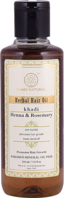 

Khadi Natural AYURVEDIC HENNA ROSEMARRY AMLA HAIR OIL WITHOUT MINERAL OIL Hair Oil(210 ml)