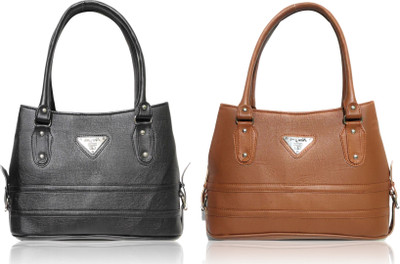AZED Collections Shoulder Bag(Black, Tan)