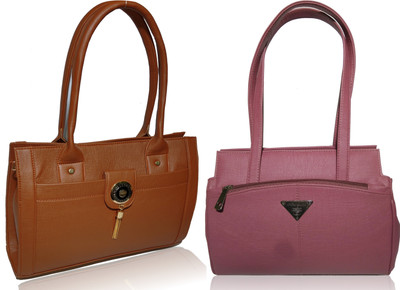 

AZED Collections Hand-held Bag(Tan, Purple), Purple;tan