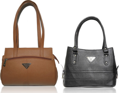 

AZED Collections Shoulder Bag(Tan, Black), Black;tan