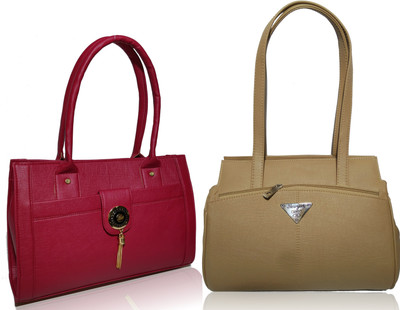 

AZED Collections Hand-held Bag(Maroon, Khaki), Khaki;maroon