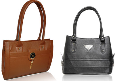 

AZED Collections Shoulder Bag(Tan, Black), Black;tan