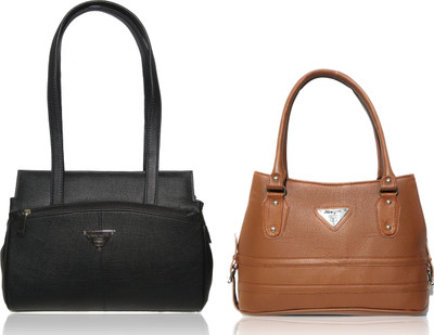 

AZED Collections Shoulder Bag(Black, Tan)