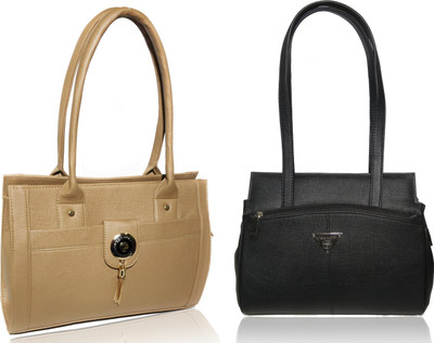 

AZED Collections Hand-held Bag(Khaki, Black), Black;khaki
