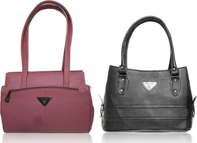 

AZED Collections Shoulder Bag(Purple, Black), Black;purple