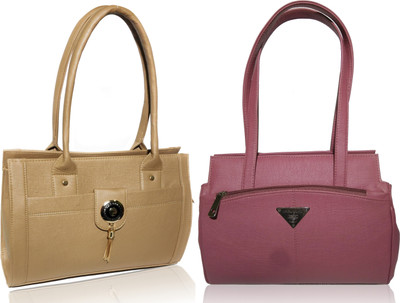 

AZED Collections Hand-held Bag(Khaki, Purple)
