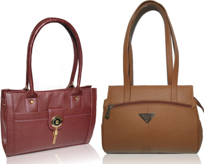 

AZED Collections Hand-held Bag(Brown, Tan)