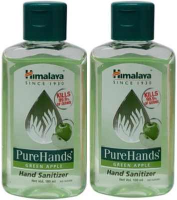 

Himalaya Pure Hand Sanitizer Set of 2 packs Green apple fragrance 100 ml each Total 200 ml(200 ml, Bottle, Pack of 2)