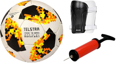 

ALEN StarTel Yellow Football + ShinGaurd+ Air Pump Kit Football Kit