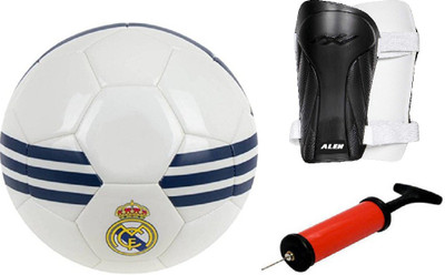 

ALEN Madrid Real Wc Football + ShinGaurd+ Air Pump Kit Football Kit
