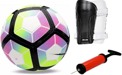 

ALEN Lalinga Purple WC Football + ShinGaurd+ Air Pump Kit Football Kit