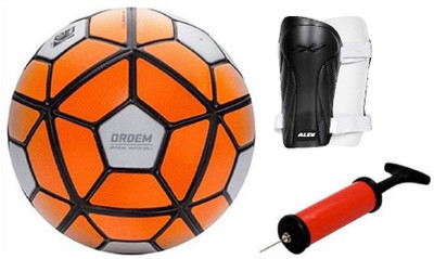 

ALEN Ordem Orange WC Football + ShinGaurd+ Air Pump Kit Football Kit