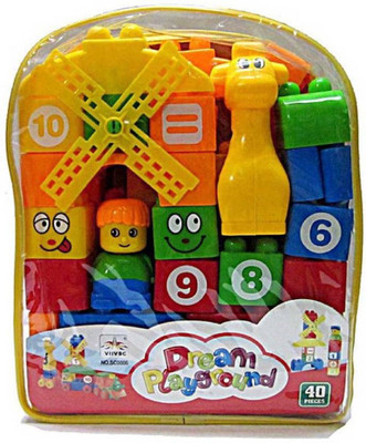 

Amazia 40 piece Building Blocks set for kids.(Multicolor)