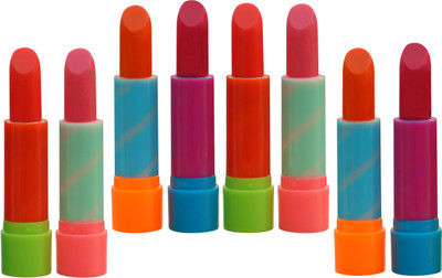 

firstzon™ COLOURED LIP BALM LIPSTICK SET OF8 ORANGE, STRAWBERRY, LEMON(Pack of: 8, 3 g)