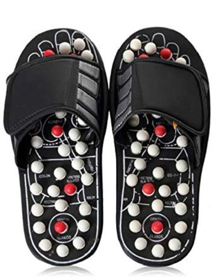 MOBONE XQW Spring Acupressure and Magnetic Therapy Accu Paduka Slippers Massager(Black)