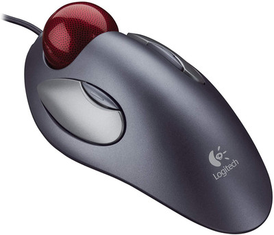 

Logitech Trackman Marble Mouse, Four-Button, Programmable, Dark Gray Wired Optical Gaming Mouse(USB 2.0, Grey)