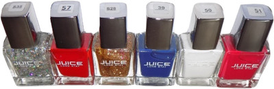 

JUICE S 35 / 57 / S 28 / 39 / 50 / 51 Silver Stars, Blood red, Glittery Golden, Cool Blue, Icy White, Dark Pink(Pack of 6)