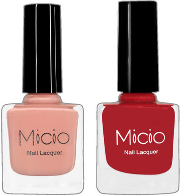 

Micio Luxurious Collection of Glossy Nail Lacquer Nude Elegance, Vixen Wine(Pack of 2)