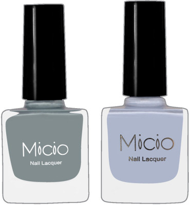 

Micio Luxurious Collection of Glossy Nail Lacquer Ash Grey, Arctic(Pack of 2)