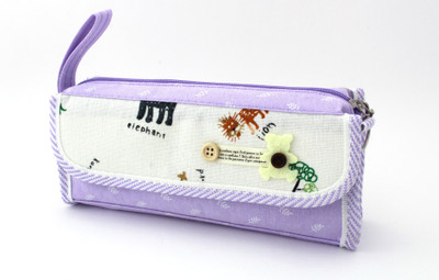 

SHERAGO Pen/Pencil Zipper Pouch for Girls & Boys || Best Suitable for School Kids, Travelers and Students || Multipurpose Box/Case Water Resistance Art Canvas Pencil Box(Set of 1, Purple)