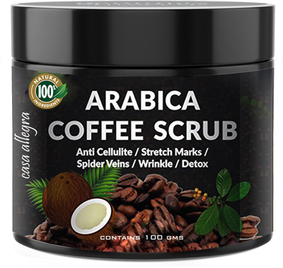 

CASA ALLEGRA Arabica Coffee Scrub-All Natural Face & Body Scrub for Skin Care, Stretch Marks, Acne & Cellulite, Reduce the Look of Spider Veins, Age Spots & Varicose Veins - 100 grams Scrub(100 g)