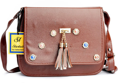 

Startail Women Evening/Party Brown Rexine Sling Bag