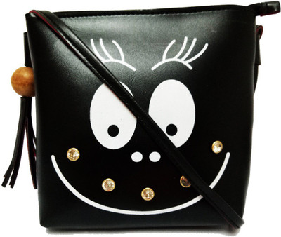 LANDLOPER Women Casual Black Fabric Sling Bag