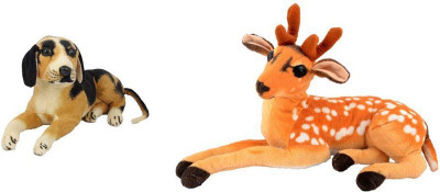 

Worthyy Enterprises Black Dog (32 Cm) And Deer 32 Cm (Set Of 2) - 5 cm(Pink)
