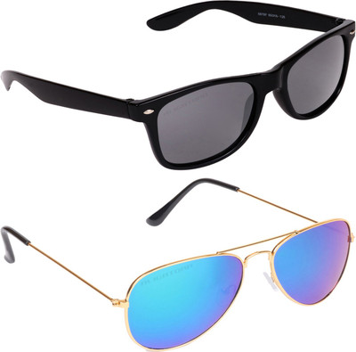 

Aligatorr Wayfarer, Aviator Sunglasses(Grey, Multicolor