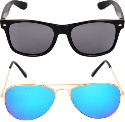

Aligatorr Wayfarer, Aviator Sunglasses(Black, Blue