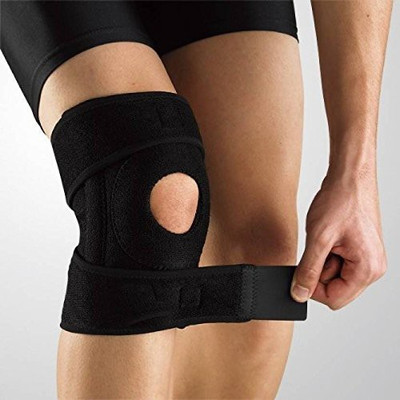 

xfinity Fitness Black Adjustable Knee Support And Knee Cap  Open Patella Knee, Calf & Thigh Support (, Black