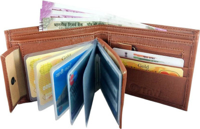 

SHAR Men Tan Artificial Leather Wallet(10 Card Slots)