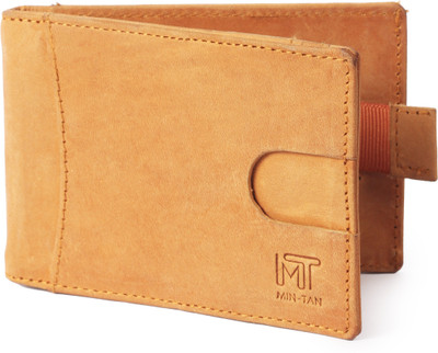 

MIN-TAN Men Casual Tan Genuine Leather Wallet(5 Card Slots), Camel brown