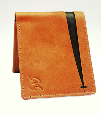 

Modello Crafts Men Orange Genuine Leather Wallet(9 Card Slots), Light orange