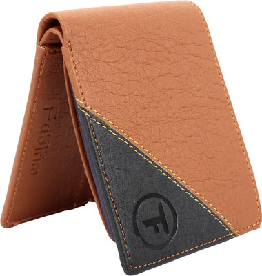 

FABTRIM Men Tan Artificial Leather, Fabric, Canvas Wallet(9 Card Slots)